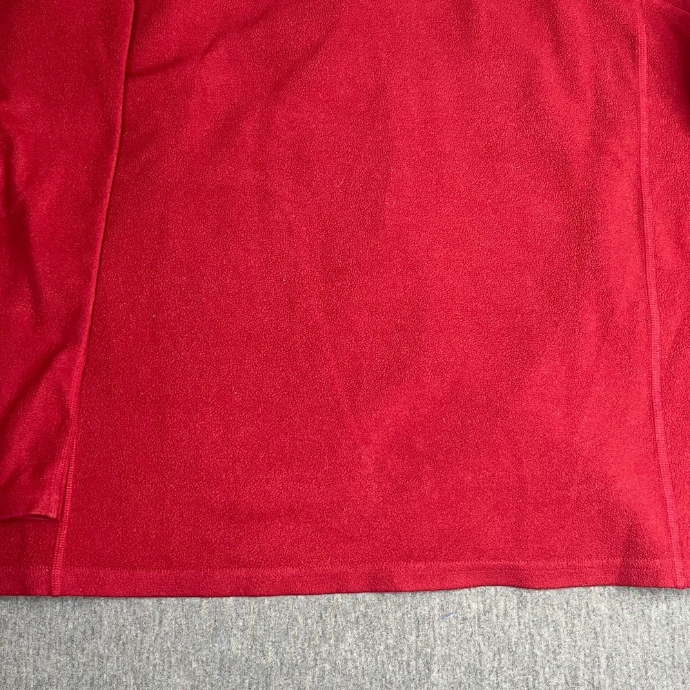 L.L. Bean Men's Large Red Fleece Quarter Zip Pullover Sweater Chest Pocket - Picture 9 of 9